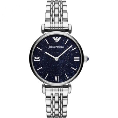 Emporio Armani Ladies' Blue Sparkle Dial Stainless Steel Watch - AR11091
